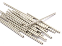 Silver Copper Long Tube, 20 Nickel Free Silver Tone Copper Long Tubes (50x2mm) D0446