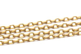 10 M (1.2x1.8mm) Raw Brass Soldered Chain - Z162