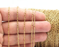 Raw Brass Chain, 10 M - (4x2mm) Raw Brass Soldered Chain -BS 1067