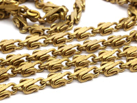 Link Chain, Faceted Chain, Brass Chain, 2 M Faceted Raw Brass Chain (5x3.2mm) Bs 1366