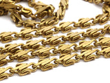 Link Chain, Faceted Chain, Brass Chain, 2 M Faceted Raw Brass Chain (5x3.2mm) Bs 1366