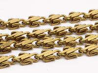 Link Chain, Faceted Chain, Brass Chain, 2 M Faceted Raw Brass Chain (5x3.2mm) Bs 1366