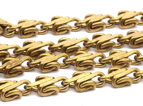 Link Chain, Faceted Chain, Brass Chain, 2 M Faceted Raw Brass Chain (5x3.2mm) Bs 1366