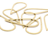 Drop Brass Charm, 10 Raw Brass Drop Connectors (42x18x1mm) Bs 1311