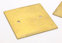 Geometric Brass Finding, 5 Raw Brass Square Stamping Blanks with 2 Holes (50x50x1mm) D0429 C083