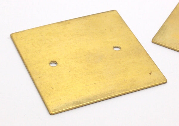 Geometric Brass Finding, 5 Raw Brass Square Stamping Blanks with 2 Holes (50x50x1mm) D0429 C083