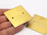 Geometric Brass Finding, 5 Raw Brass Square Stamping Blanks with 2 Holes (50x50x1mm) D0429 C083