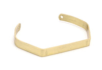 Brass Bracelet Blank - 4 Raw Brass Cuff Bracelet Blank Bangle 2 Holes (145x6x1mm) Brc066