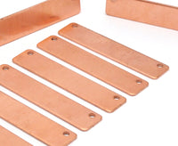 Copper Rectangle Blank, 10 Raw Copper Stamping Blanks (10x40x0.80mm) D0500