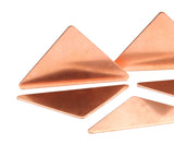 Copper Triangle Blank, 6 Raw Copper Triangle Blanks (56x41x41x0.80mm) D0497