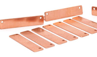 Copper Rectangle Blank, 10 Raw Copper Stamping Blanks (10x40x0.80mm) D0500