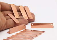 Copper Rectangle Blank, 10 Raw Copper Stamping Blanks (10x40x0.80mm) D0500