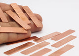 Copper Necklace Bar, 12 Raw Copper Stamping Blanks (10x45x0.80mm)  D0442