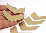 Brass Charm, Raw Brass Chevrons 4 Holes (40x15x0.80mm) A0824--N0600