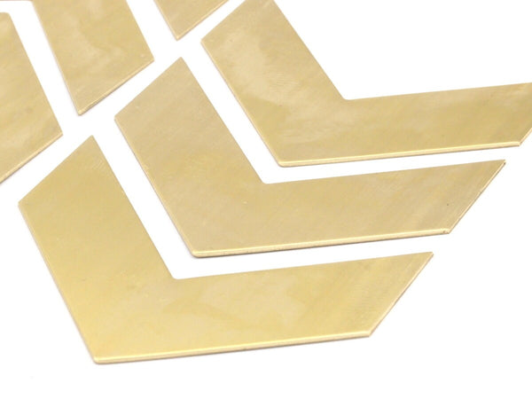 Geometric Chevron Blank, 6 Raw Brass Chevron Blanks  (60x16x0.80mm) D0414--N0622