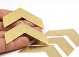 Geometric Chevron Blank, 6 Raw Brass Chevron Blanks  (60x16x0.80mm) D0414--N0622