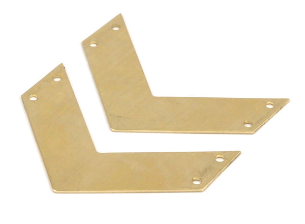 Chevron Choker Finding, Raw Brass Chevrons with 4 Holes (50x15x0.80mm) A0827--N0605