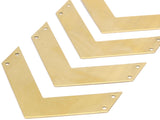 Brass Charm, Raw Brass Chevrons 4 Holes (60x15x0.80mm) A0858--N0610