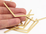 Brass Chevron Blank, Raw Brass Chevron Blanks (70x3x0.80mm) A0867--N0636