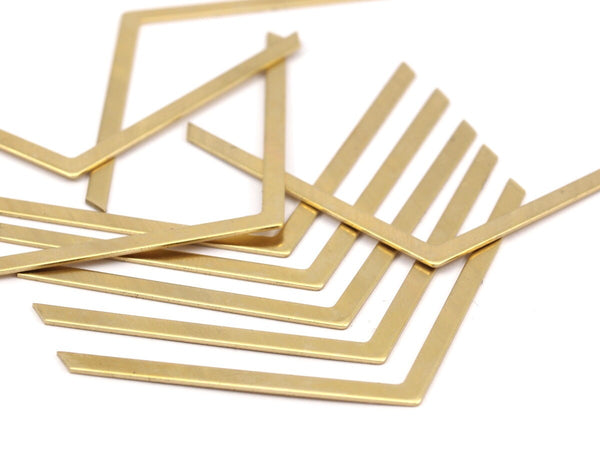 Brass Chevron Blank, Raw Brass Chevron Blanks (70x3x0.80mm) A0867--N0636