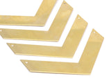 Brass Charm, Raw Brass Chevrons 2 Holes  (70x15x0.80mm) A0894--N0615