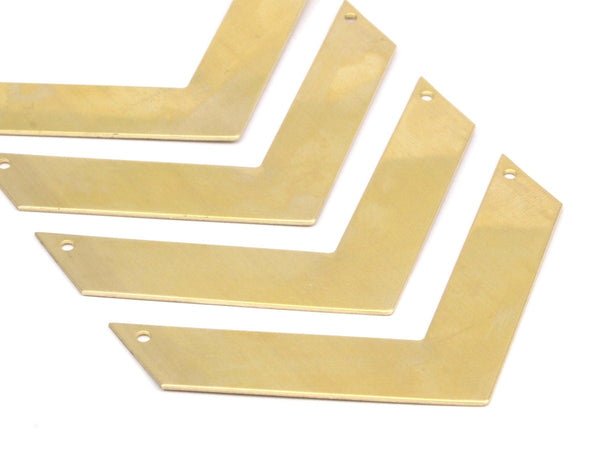 Brass Charm, Raw Brass Chevrons 2 Holes  (70x15x0.80mm) A0894--N0615