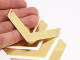 Brass Charm, Raw Brass Chevrons 2 Holes  (70x15x0.80mm) A0894--N0615