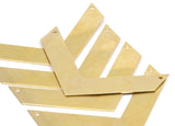 Brass Charm, Raw Brass Chevrons 2 Holes  (70x15x0.80mm) A0894--N0615