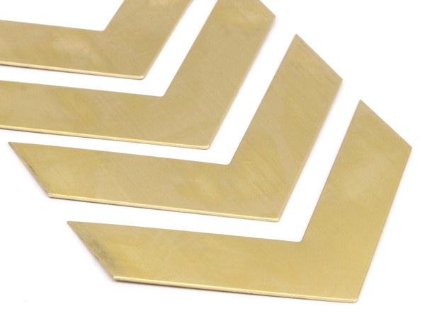 Chevron Choker Finding, 6 Raw Brass Chevrons Blanks  (80x20x0.80mm) A0900 N0652