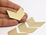 Brass Blank, Raw Brass Chevron Blanks  (40x25x0.80mm) A0906--N0618