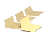 Brass Blank, Raw Brass Chevron Blanks  (40x25x0.80mm) A0906--N0618