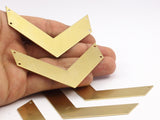 Brass Chevron Pendant, Raw Brass Chevrons with 4 Holes  (80x20x0.80mm) A0837--N0653