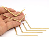 Raw Brass Chevrons Blanks, Findings (80x3x0.80mm) A0865--N0637