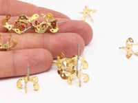 Steel Posts Rhinestone Stud, 24 Stainless Steel Earring Posts With Raw Brass 8mm Pad, Ear Studs For Chaton Rhinestone Bs-1256