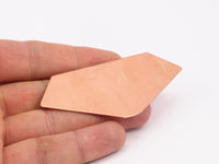 Copper Geometric Blank, 3 Raw Copper Geometric Stamping Blanks (76x36.5mm)   D0510