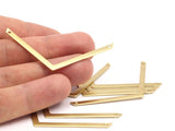 Tiny Brass Chevron, Raw Brass Chevrons with 2 Holes (60x3x0.80mm)   N0641