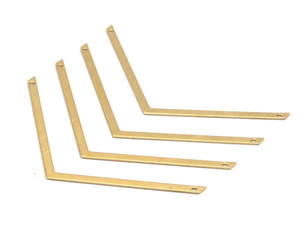 Raw Brass Chevron Charms With 2 Holes (80x3x0.80mm) A0864--N0638