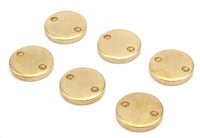 Brass Circle Charm, 6 Raw Brass Circle Button Blanks (18x3mm) Y211