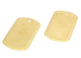 Brass Military Blank, 6 Raw Brass Military Tags (50x28x0.80mm) B-6