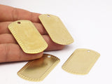 Brass Military Blank, 6 Raw Brass Military Tags (50x28x0.80mm) B-6