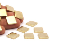 Geometric Brass Blank, 6 Raw Brass Squares (15x3mm) Y311 Y064