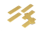 Brass Necklace Bar, 12 Raw Brass Rectangle Stamping Blanks with 2 Holes, Necklace Pendants (30x8x0.80mm)   D0335-09 F022