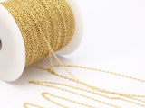 2mm Brass Chain, 20 M - Raw Brass Soldered Chain (1.5x2mm) - ( Z001 )