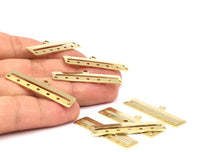 Brass Bracelet Part, 20 Raw Brass Bracelet Parts Connectors (40x10x0.80mm)  BRC193--D0416