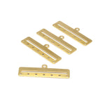Brass Bracelet Part, 20 Raw Brass Bracelet Parts Connectors (40x10x0.80mm)  BRC193--D0416