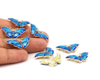 Brass Enamel 2 Butterfly Connector- Hidden Hole (30x15mm)  B-2