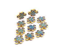 2 Enamel Brass Connector Beads(13x10mm)   B-2