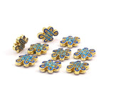 2 Enamel Brass Connector Beads(13x10mm)   B-2