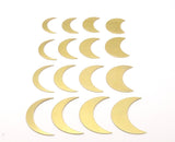 Crescent Moon Blanks - 3 Sets Of 16 Raw Brass Different Crescent Moon Blanks Moon17