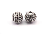 Cubic Zirconia Ball Bead, 1 Pc Navy Micro Pave Cz Cubic Zirconia 10 Mm Ball Bead W00003 B-4
